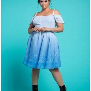 Disney Cinderella Princess Cold Shoulder Dress Plus Size 3x